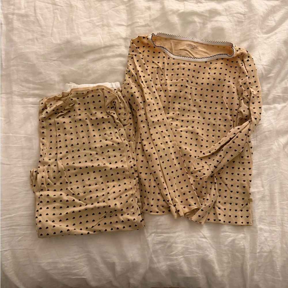 Cozyland by Morgan Lane - Ellie PJ Set Latte Hearts - Picture 4 of 6